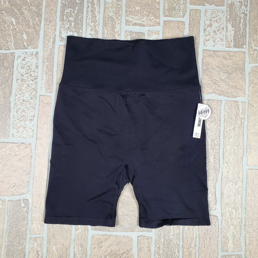 Pink Victoria's Secret Flip It Seamless Bike Shorts Black High Waist Medium